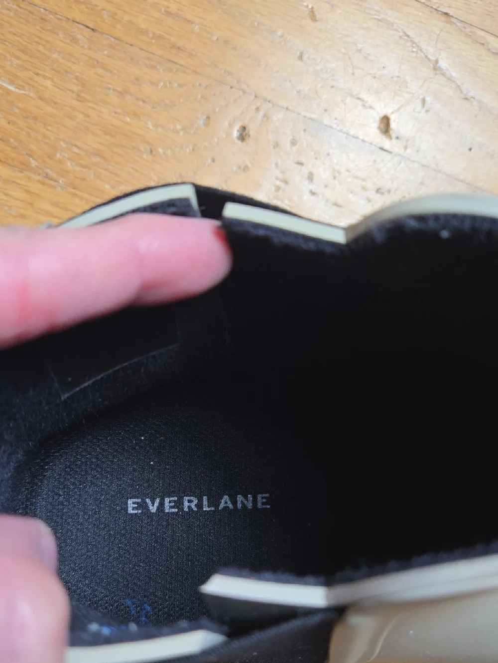 Everlane stone/black rubber ankle rain boots